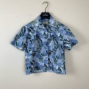 Maison Kitsune Paris Desert Collection Tropical Print Cropped Blouse